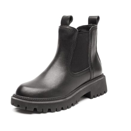 Photo d'une bottine chelsea en cuir noir