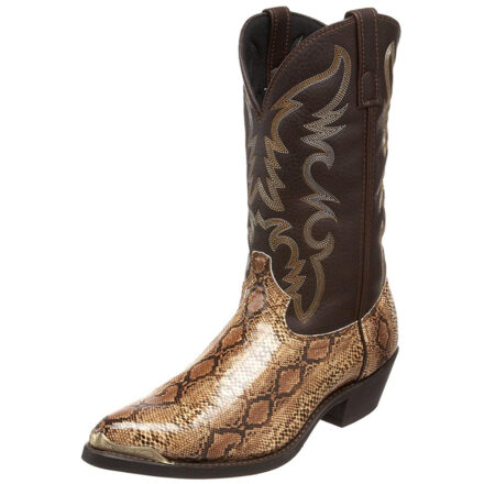 Bottes haute de cowboy marron et doré