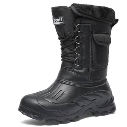 Botte noire à lacets renforcée