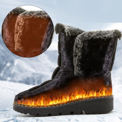 Bottes de neige imperméables en fausse fourrure pour hommes