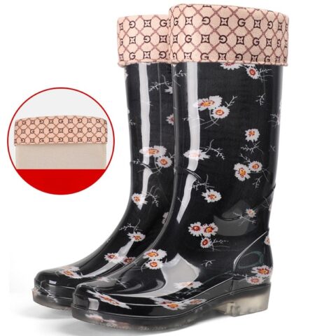 Bottes de pluie à imprimé Floral élégant pour femmes