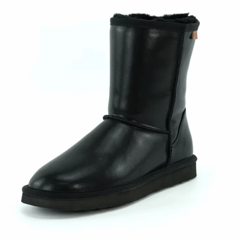 Bottes en cuir avec doublure en fourrure chaude pour hiver