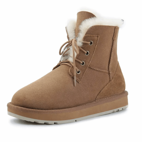 Bottes fourrées peau de mouton femme chaudes et étanches