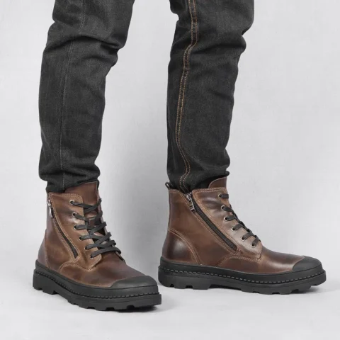 Bottes homme cuir véritable rétro faites à la main